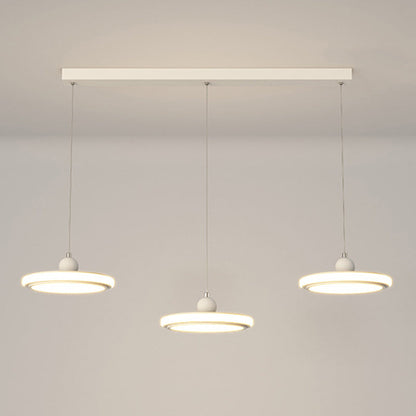Contemporary Nordic Round Acrylic Lampshade Iron LED Chandelier For Dining Room