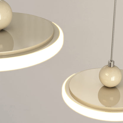 Contemporary Nordic Round Acrylic Lampshade Iron LED Chandelier For Dining Room