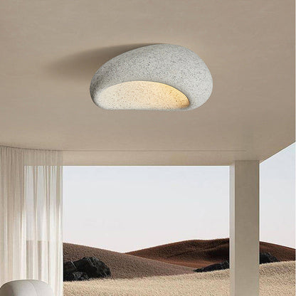Contemporary Scandinavian Polystyrene Lampshade 1 - Light Flush Mount Ceiling Light For Living Room