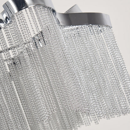 Modern Art Deco Dome Aluminum Chain Iron 4 - Light Chandelier For Living Room