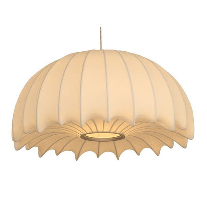Traditional Japanese Umbrella Shape Artificial Silk Lampshade Iron 1 - Light Chandelier For Dining Room