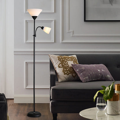 Contemporary Nordic Iron Acrylic Lampshade 1/2 - Light Standing Floor Lamp For Living Room