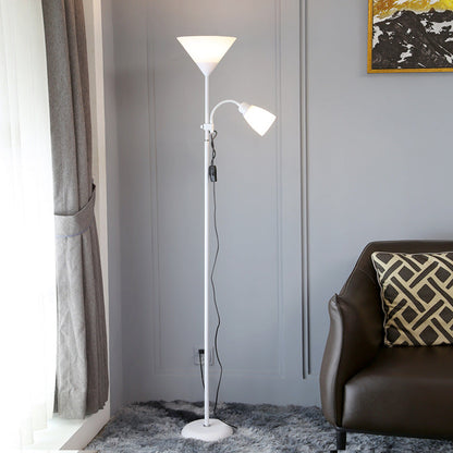 Contemporary Nordic Iron Acrylic Lampshade 1/2 - Light Standing Floor Lamp For Living Room