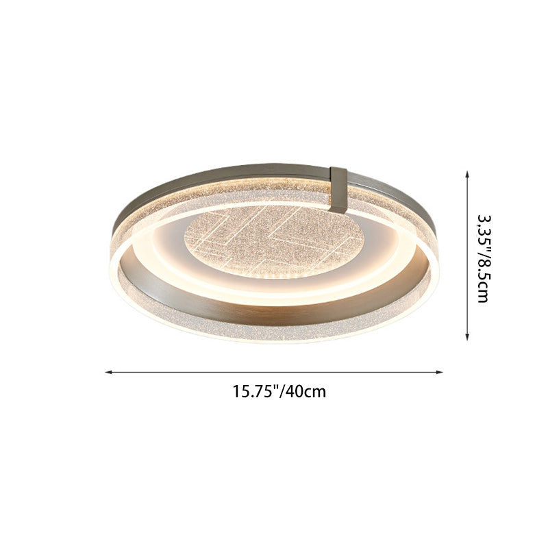 Contemporary Luxury Round Acrylic Iron Aluminum LED Flush Mount Ceiling Light For Bedroom