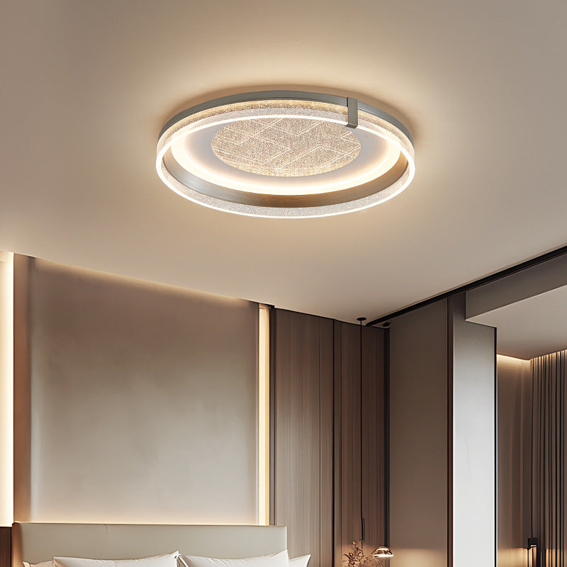 Contemporary Luxury Round Acrylic Iron Aluminum LED Flush Mount Ceiling Light For Bedroom