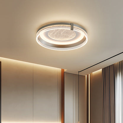Contemporary Luxury Round Acrylic Iron Aluminum LED Flush Mount Ceiling Light For Bedroom