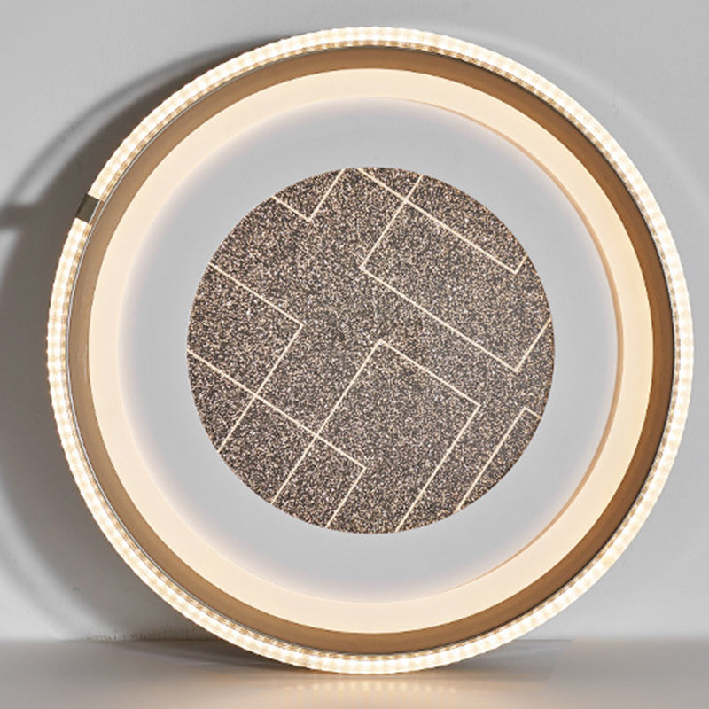 Contemporary Luxury Round Acrylic Iron Aluminum LED Flush Mount Ceiling Light For Bedroom