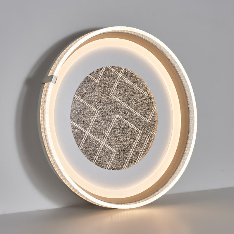 Contemporary Luxury Round Acrylic Iron Aluminum LED Flush Mount Ceiling Light For Bedroom