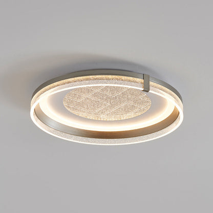 Contemporary Luxury Round Acrylic Iron Aluminum LED Flush Mount Ceiling Light For Bedroom