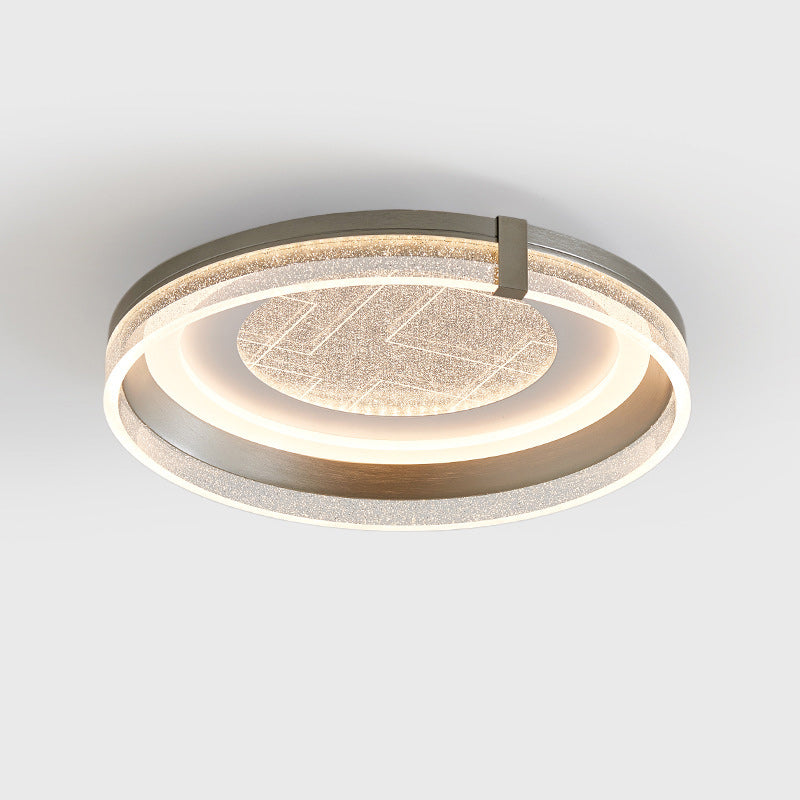 Contemporary Luxury Round Acrylic Iron Aluminum LED Flush Mount Ceiling Light For Bedroom