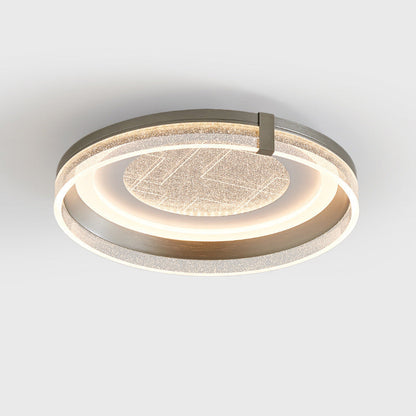 Contemporary Luxury Round Acrylic Iron Aluminum LED Flush Mount Ceiling Light For Bedroom