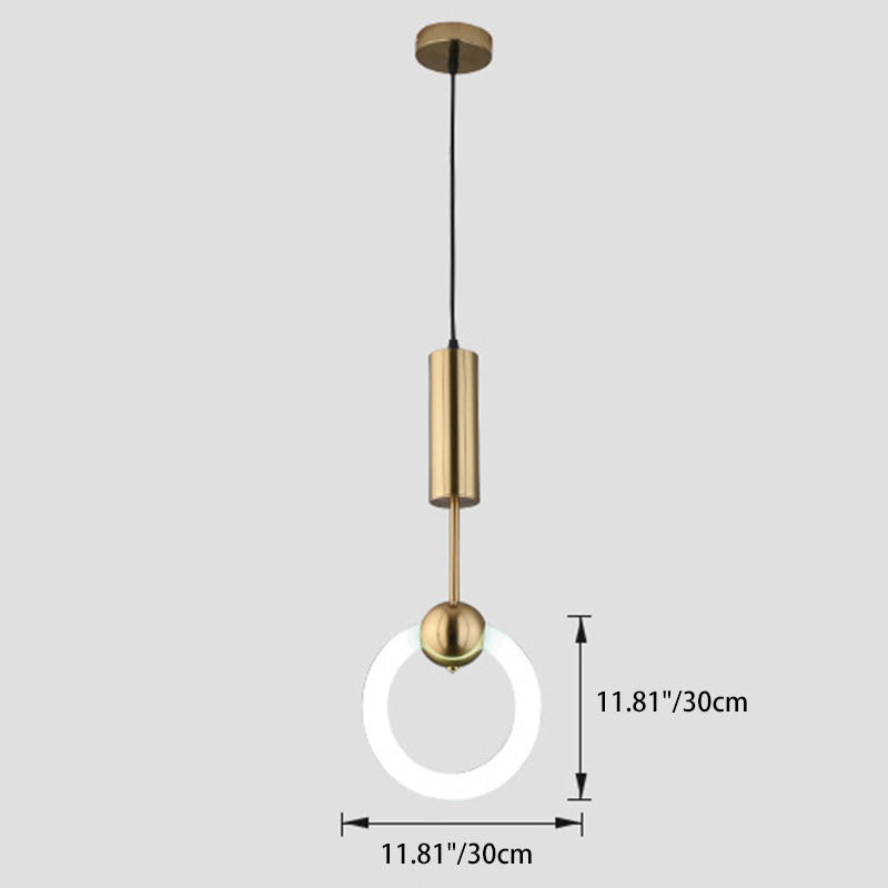 Modern Luxury Dome Circle Iron Glass LED Pendant Light For Dining Room