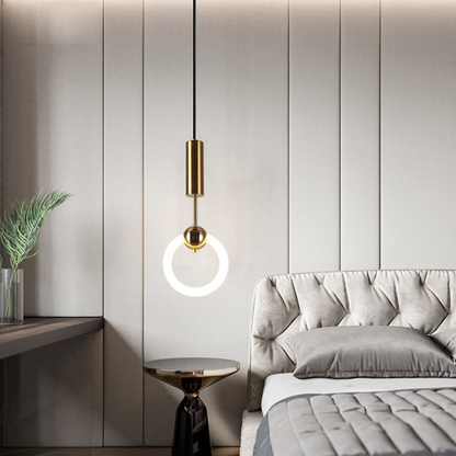 Modern Luxury Dome Circle Iron Glass LED Pendant Light For Dining Room