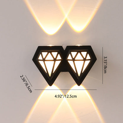 مصباح حائط LED على شكل ماسي من الألومنيوم المقاوم للماء بتصميم إبداعي معاصر للفناء الخارجي 