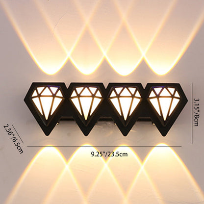 مصباح حائط LED على شكل ماسي من الألومنيوم المقاوم للماء بتصميم إبداعي معاصر للفناء الخارجي 