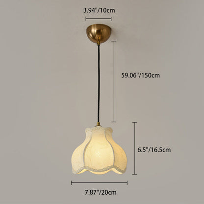 Traditional French Petal Shape Fabric Floral Print Lampshade Iron 1/3 - Light Chandelier For Dining Room