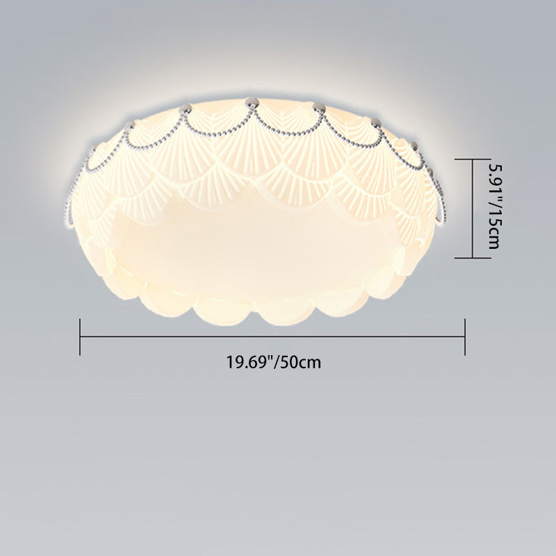 مصباح سقف LED معاصر من الأكريليك بتصميم دائري مستطيل الشكل بلون كريمي، مثبت في السقف لغرفة المعيشة 
