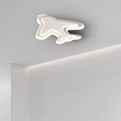 Contemporary Creative PC Aluminum Hardware Airplane LED Flush Mount Ceiling Light For Bedroom