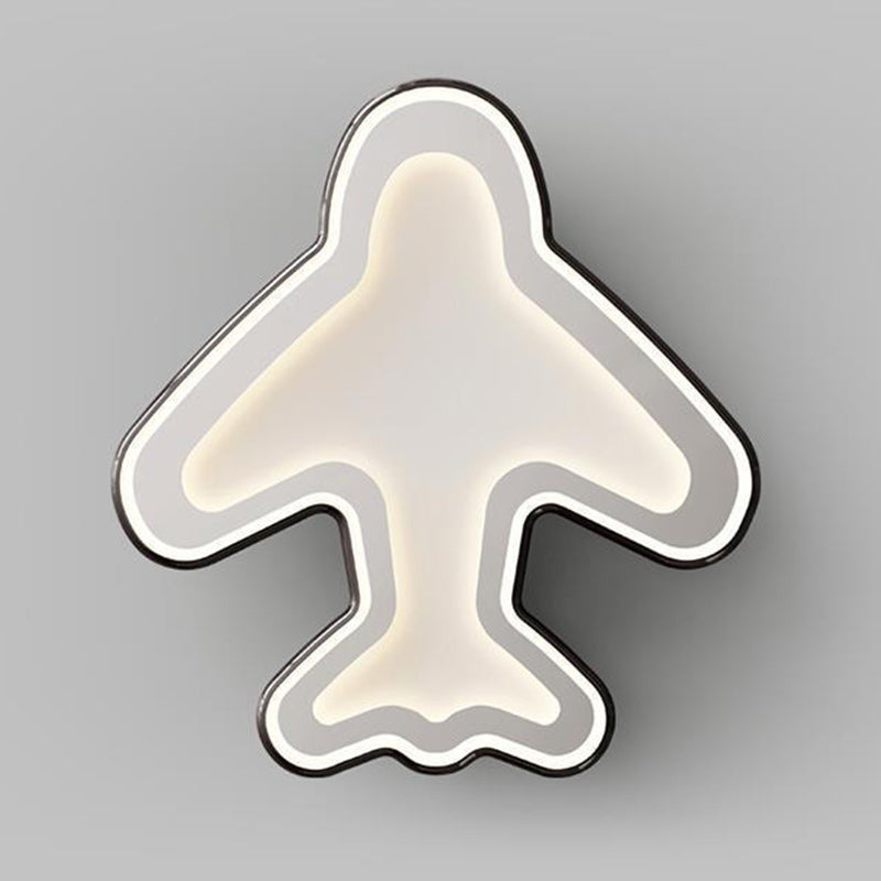 Contemporary Creative PC Aluminum Hardware Airplane LED Flush Mount Ceiling Light For Bedroom