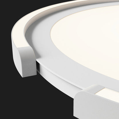 Modern Minimalist Round Aluminum Silicone Iron LED Flush Mount Ceiling Light For Bedroom
