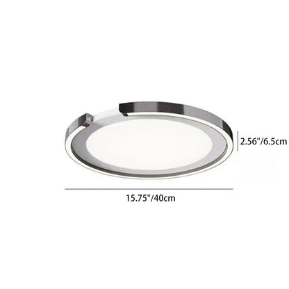 Modern Minimalist Round Aluminum Silicone Iron LED Flush Mount Ceiling Light For Bedroom