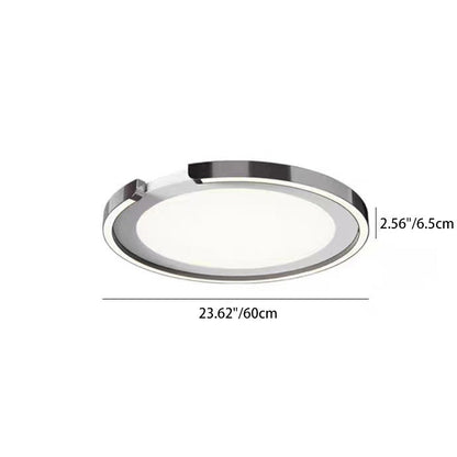 Modern Minimalist Round Aluminum Silicone Iron LED Flush Mount Ceiling Light For Bedroom