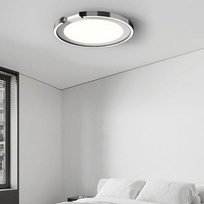 Modern Minimalist Round Aluminum Silicone Iron LED Flush Mount Ceiling Light For Bedroom