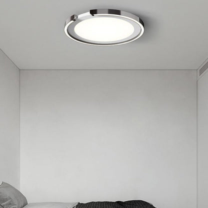 Modern Minimalist Round Aluminum Silicone Iron LED Flush Mount Ceiling Light For Bedroom