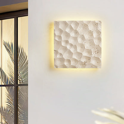 مصباح حائط LED مقاوم للماء بتصميم مربع من الترافرتين الأصفر الحديث للممرات 