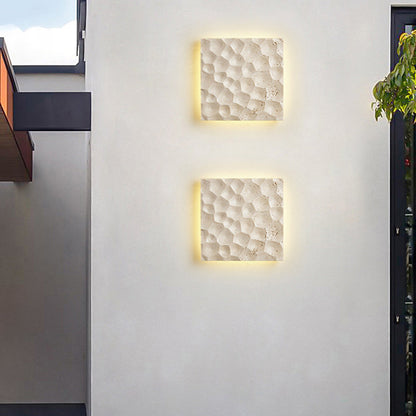 مصباح حائط LED مقاوم للماء بتصميم مربع من الترافرتين الأصفر الحديث للممرات 