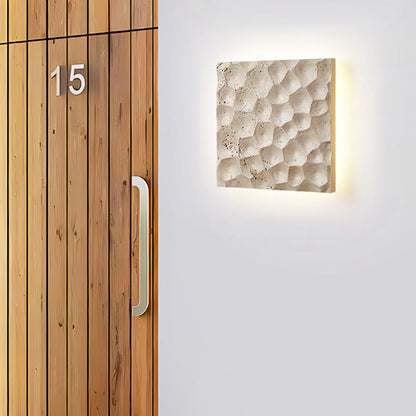 مصباح حائط LED مقاوم للماء بتصميم مربع من الترافرتين الأصفر الحديث للممرات 