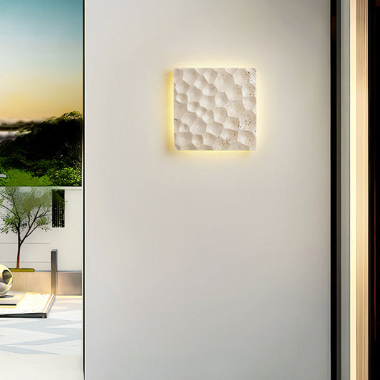 مصباح حائط LED مقاوم للماء بتصميم مربع من الترافرتين الأصفر الحديث للممرات 