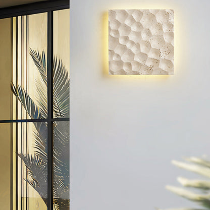 مصباح حائط LED مقاوم للماء بتصميم مربع من الترافرتين الأصفر الحديث للممرات 