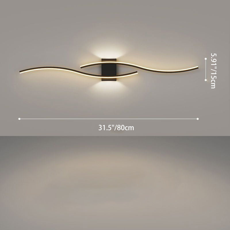 مصباح حائط LED من الأكريليك المصنوع من الحديد المنحني الطويل بتصميم عصري بسيط لغرفة المعيشة 