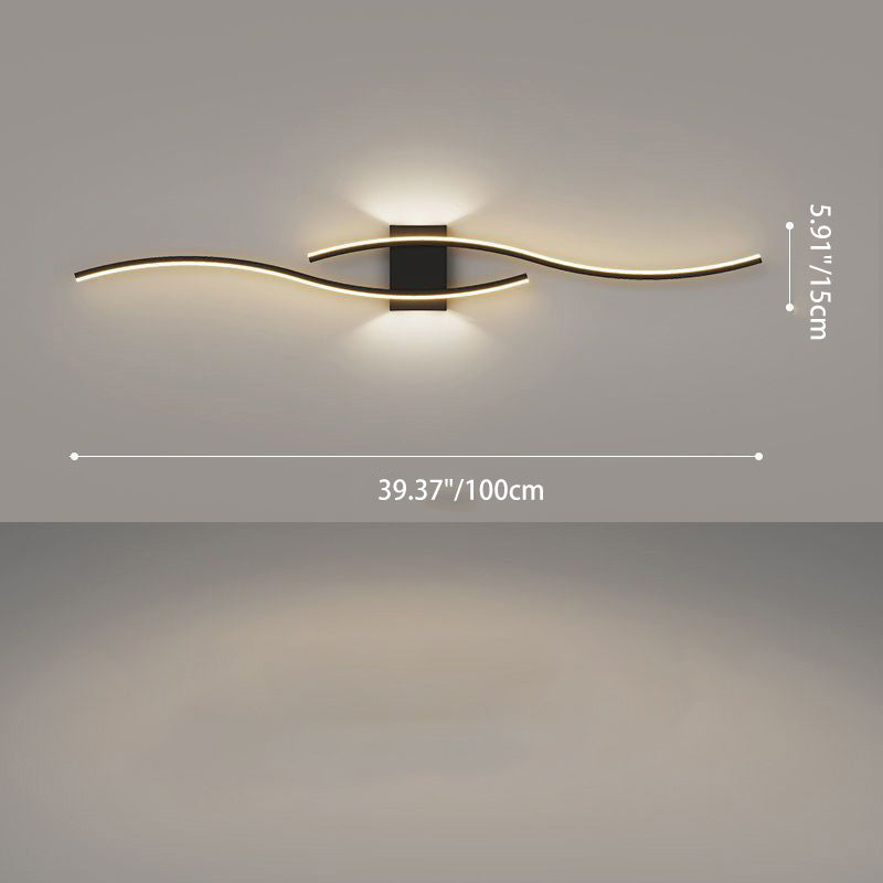 مصباح حائط LED من الأكريليك المصنوع من الحديد المنحني الطويل بتصميم عصري بسيط لغرفة المعيشة 