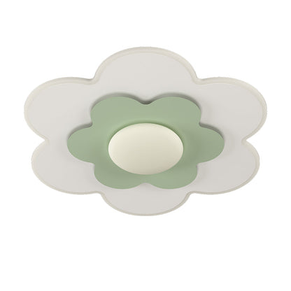 Contemporary Nordic Square Oval Flower PE Iron LED Flush Mount Ceiling Light For Bedroom