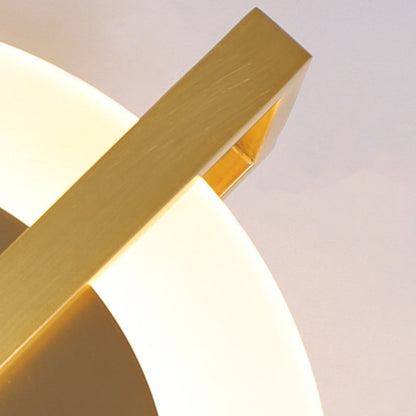 Contemporary Simplicity Round Full Copper Acrylic Lampshade LED Wall Sconce Lamp For Living Room