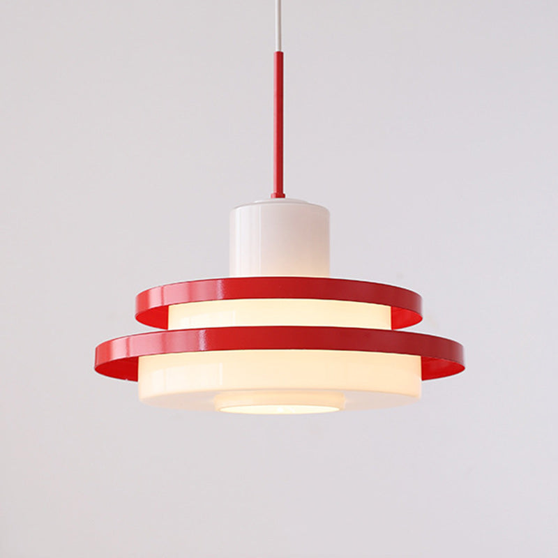 Contemporary Scandinavian Dome Round Iron Glass Lampshade 1 - Light Pendant Light For Living Room