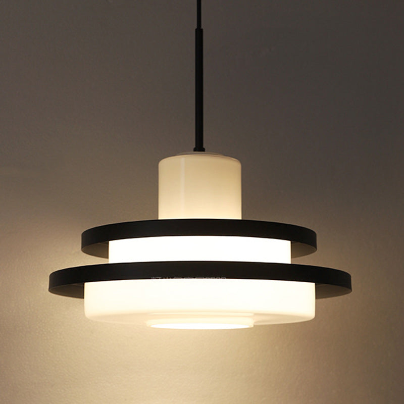Contemporary Scandinavian Dome Round Iron Glass Lampshade 1 - Light Pendant Light For Living Room