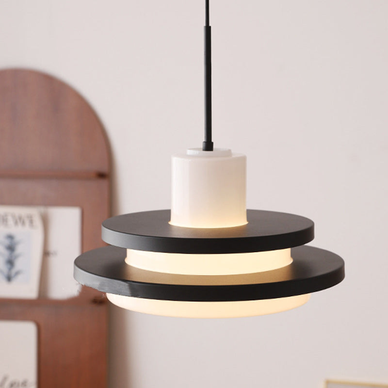 Contemporary Scandinavian Dome Round Iron Glass Lampshade 1 - Light Pendant Light For Living Room