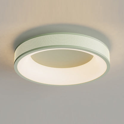 مصباح سقف LED مدمج بتصميم شبكي دائري معاصر من الحديد الإسكندنافي مع أجزاء أكريليك لغرفة النوم