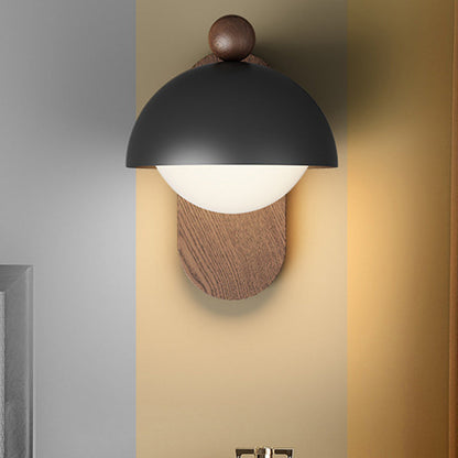 Contemporary Nordic Round Acrylic Lampshade Iron 1 - Light Wall Sconce Lamp For Living Room