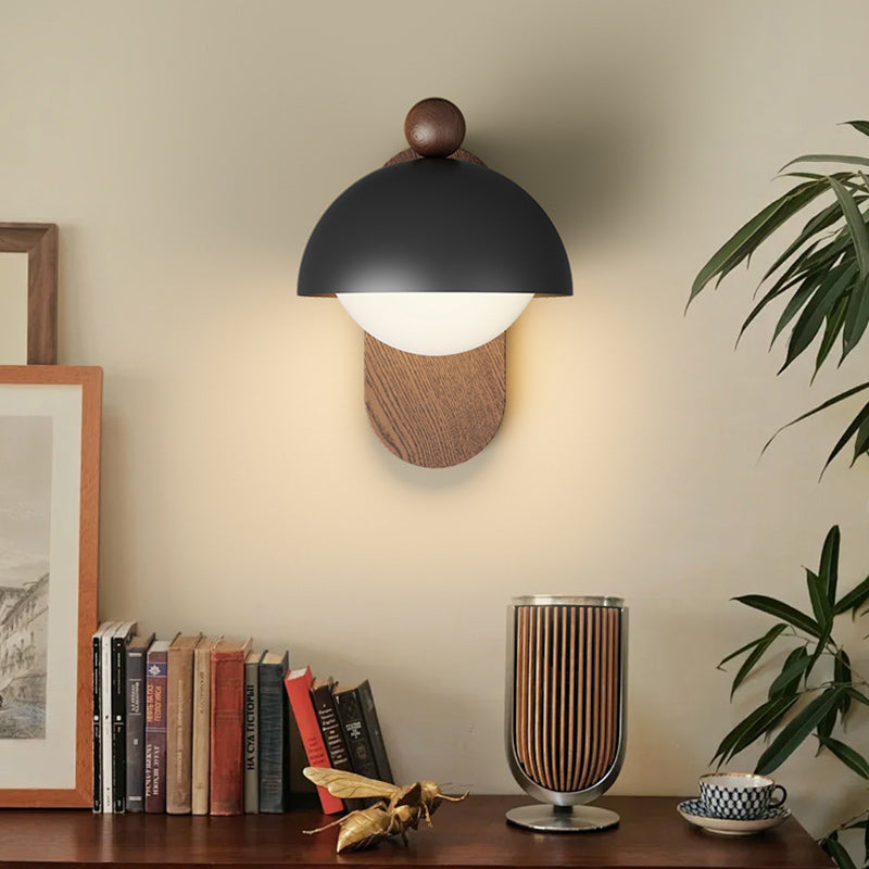 Contemporary Nordic Round Acrylic Lampshade Iron 1 - Light Wall Sconce Lamp For Living Room