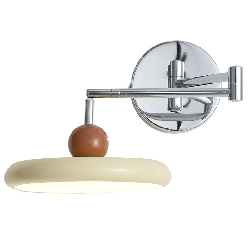 Contemporary Nordic Round Rocker Iron Lampshade LED Wall Sconce Lamp For Bedroom