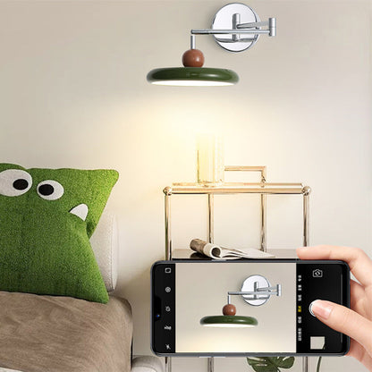 Contemporary Nordic Round Rocker Iron Lampshade LED Wall Sconce Lamp For Bedroom