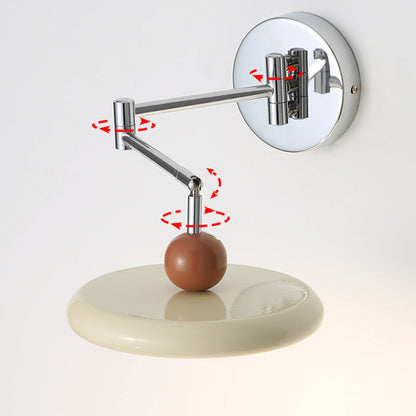 Contemporary Nordic Round Rocker Iron Lampshade LED Wall Sconce Lamp For Bedroom