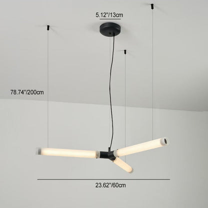 Modern Art Deco Light Sticks Acrylic Lampshade Iron LED Chandeliers For Living Room
