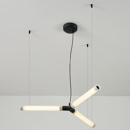 Modern Art Deco Light Sticks Acrylic Lampshade Iron LED Chandeliers For Living Room
