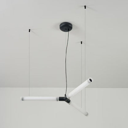 Modern Art Deco Light Sticks Acrylic Lampshade Iron LED Chandeliers For Living Room