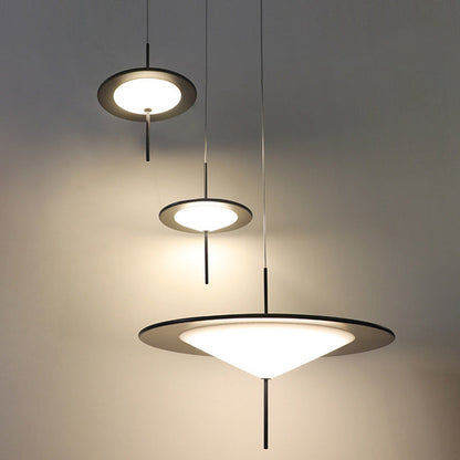 Modern Art Deco Dome UFO Shape Acrylic Hardware LED Pendant Light For Dining Room